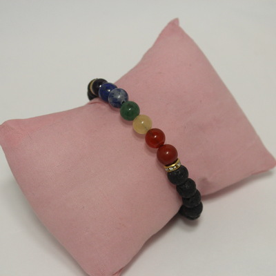 Lava Stone Chakra Bracelet