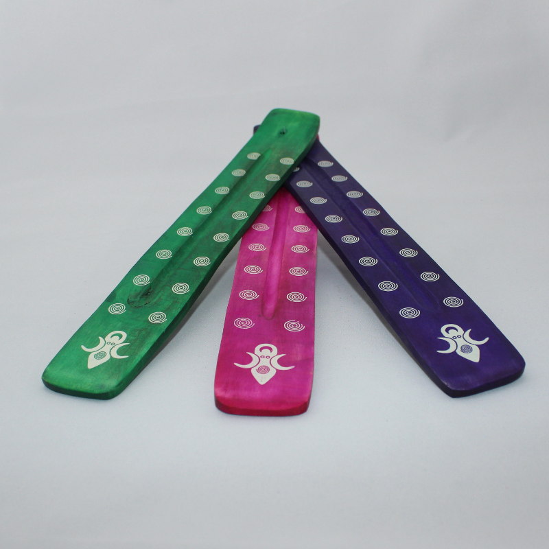 Wooden Incense Burner - Colored Goddess