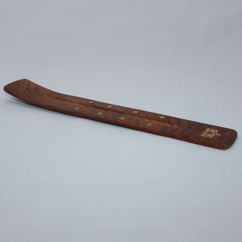 Wooden Incense Burner - Natural Lotus