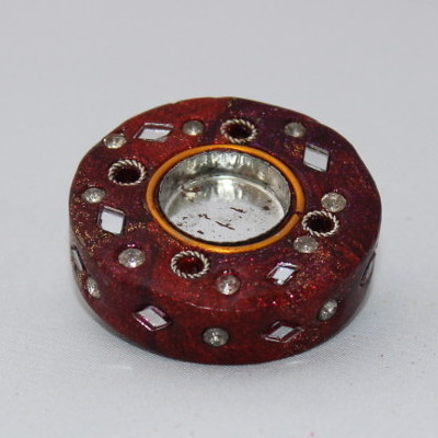 Glittery Indian Incense Burner - Round