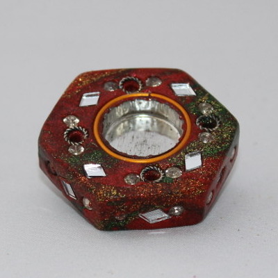 Glittery Indian Incense Burner - Hexagon